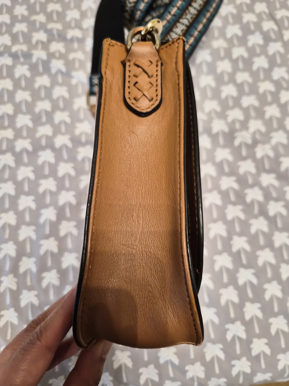 Leather Crossbody Saddle Bag - Picture 7 of 8